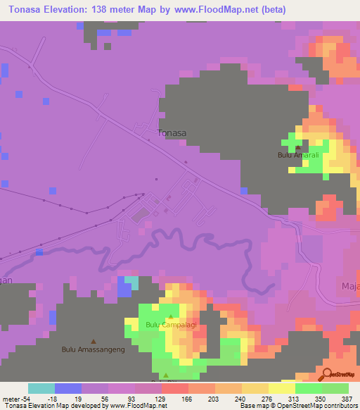 Tonasa,Indonesia Elevation Map