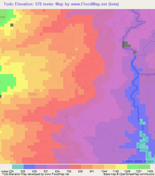 Todo,Indonesia Elevation Map