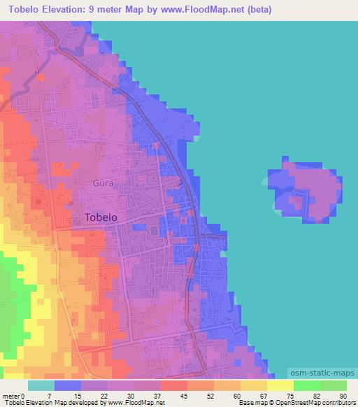 Tobelo,Indonesia Elevation Map