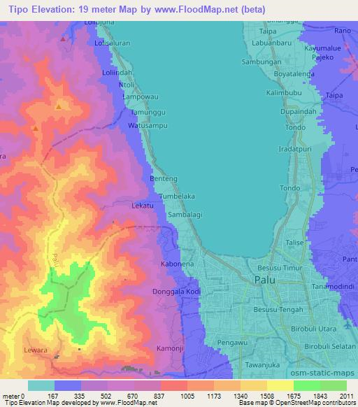 Tipo,Indonesia Elevation Map