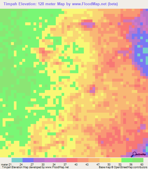 Timpah,Indonesia Elevation Map