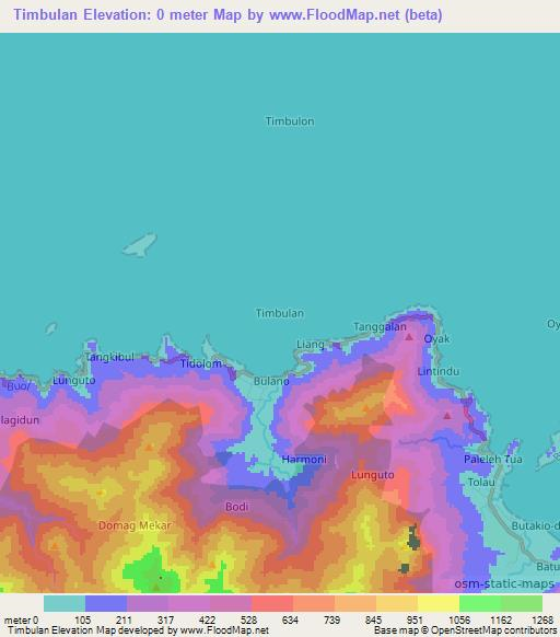 Timbulan,Indonesia Elevation Map