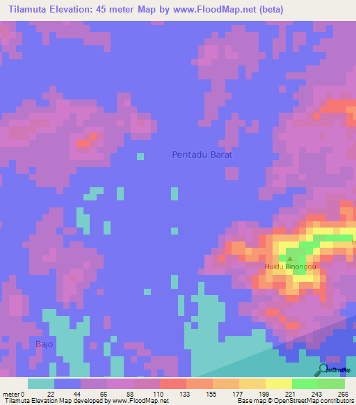 Tilamuta,Indonesia Elevation Map