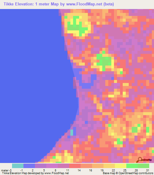 Tikke,Indonesia Elevation Map