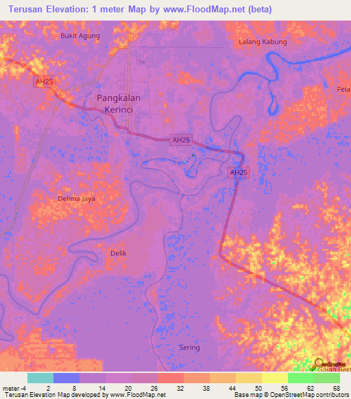 Terusan,Indonesia Elevation Map