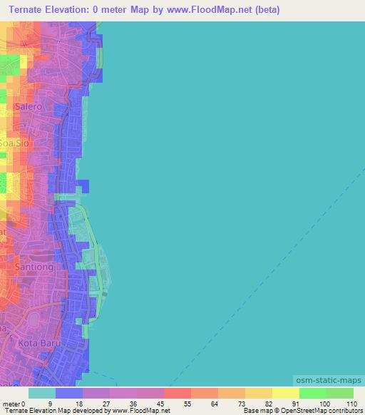 Ternate,Indonesia Elevation Map