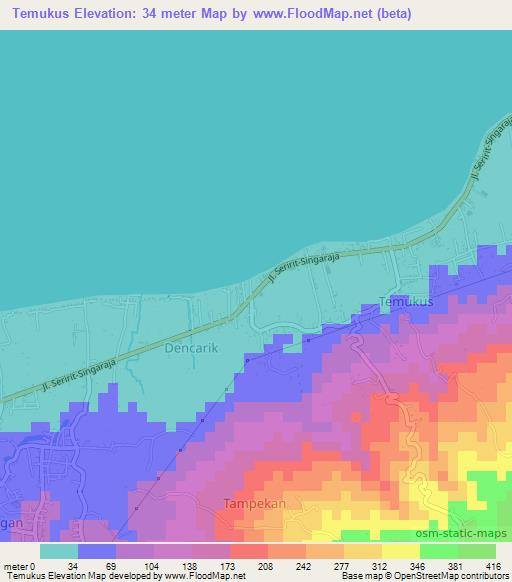 Temukus,Indonesia Elevation Map