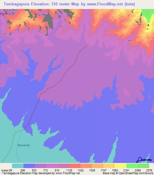 Tembagapura,Indonesia Elevation Map