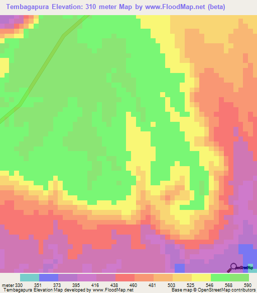 Tembagapura,Indonesia Elevation Map