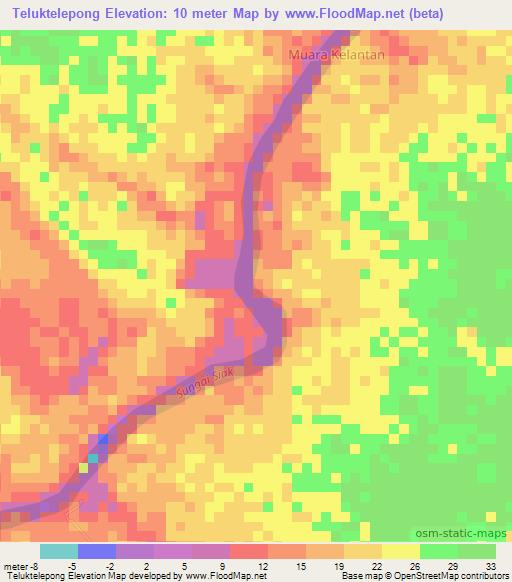 Teluktelepong,Indonesia Elevation Map