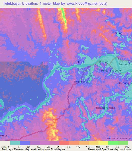 Telukbayur,Indonesia Elevation Map