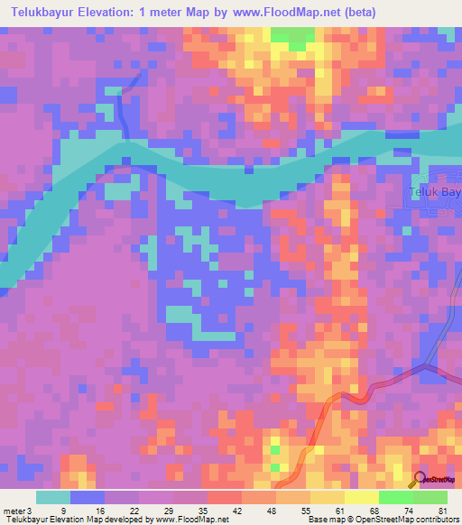 Telukbayur,Indonesia Elevation Map