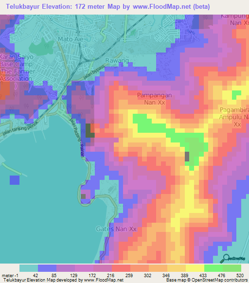 Telukbayur,Indonesia Elevation Map