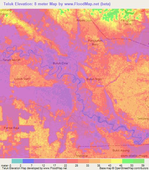 Teluk,Indonesia Elevation Map