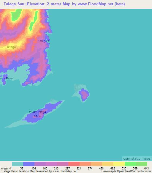 Talaga Satu,Indonesia Elevation Map