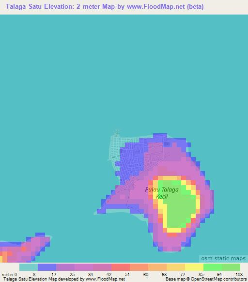 Talaga Satu,Indonesia Elevation Map