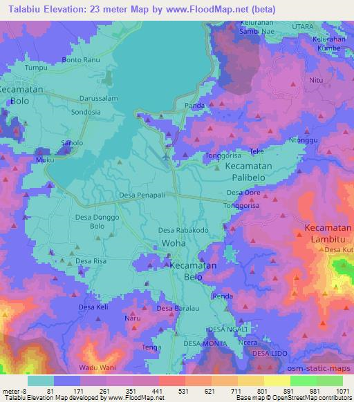 Talabiu,Indonesia Elevation Map