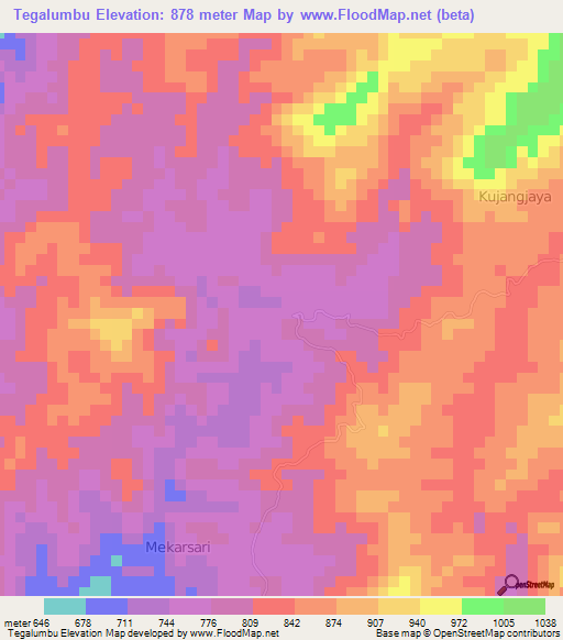 Tegalumbu,Indonesia Elevation Map