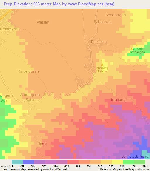 Teep,Indonesia Elevation Map