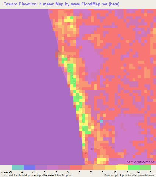 Tawaro,Indonesia Elevation Map