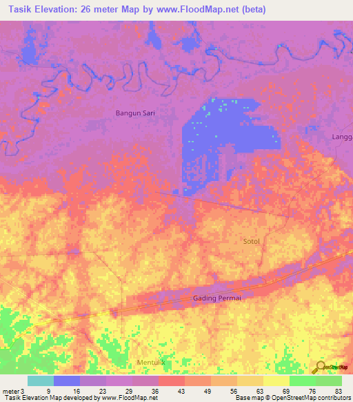 Tasik,Indonesia Elevation Map