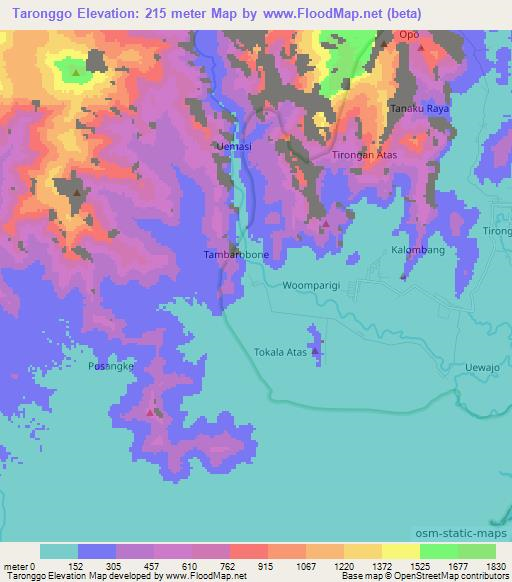 Taronggo,Indonesia Elevation Map