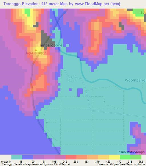 Taronggo,Indonesia Elevation Map