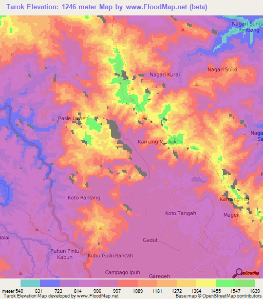 Tarok,Indonesia Elevation Map