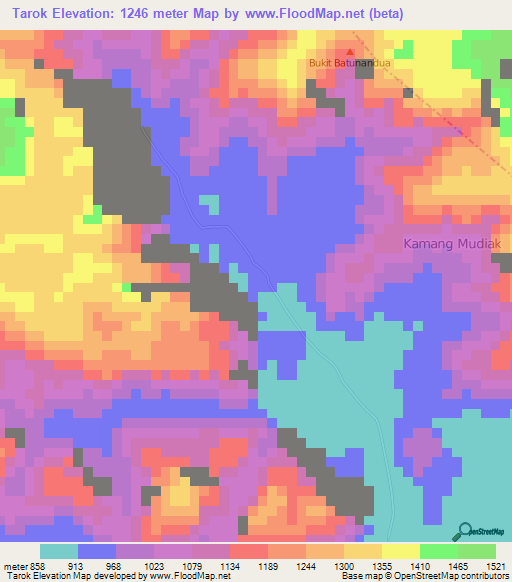 Tarok,Indonesia Elevation Map