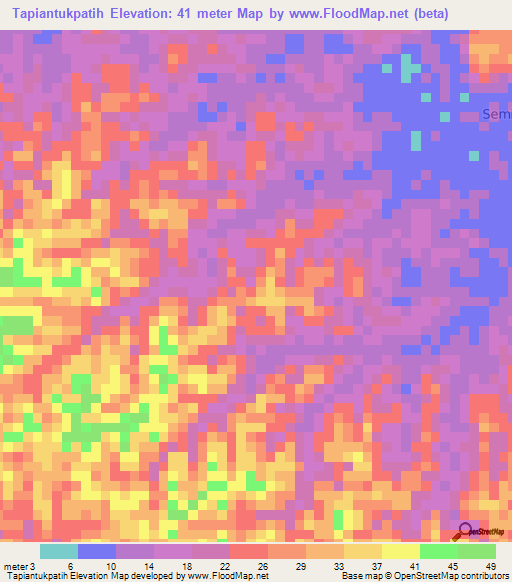 Tapiantukpatih,Indonesia Elevation Map