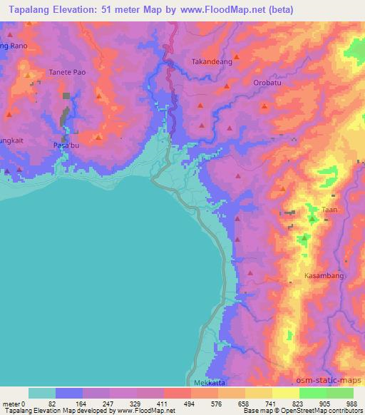 Tapalang,Indonesia Elevation Map