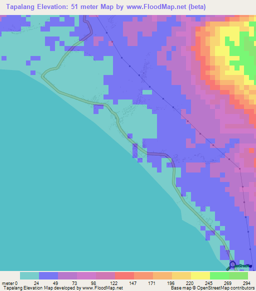 Tapalang,Indonesia Elevation Map