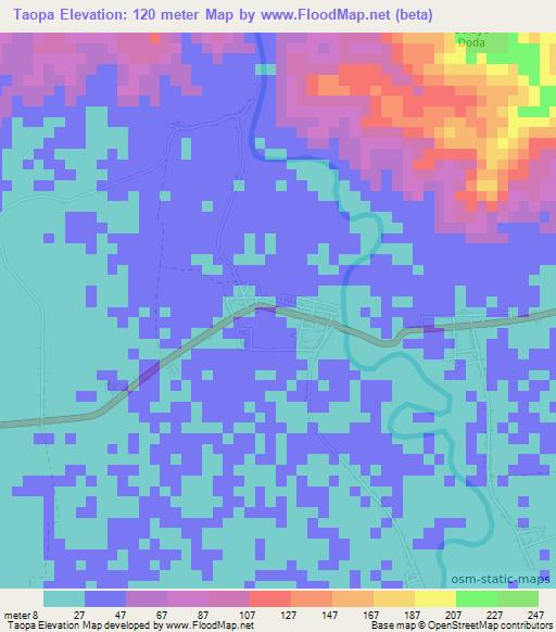 Taopa,Indonesia Elevation Map