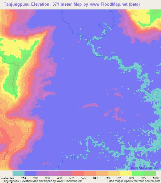 Tanjungpusu,Indonesia Elevation Map