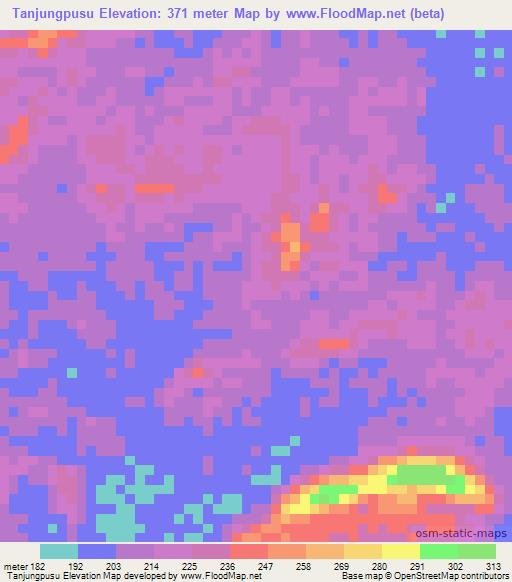 Tanjungpusu,Indonesia Elevation Map