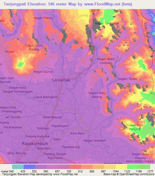 Tanjungpati,Indonesia Elevation Map