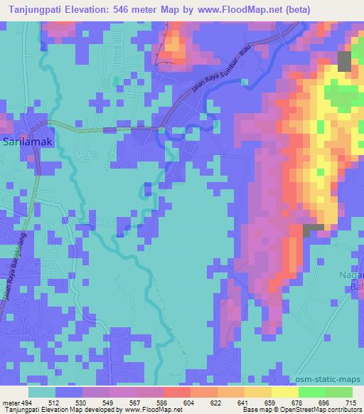 Tanjungpati,Indonesia Elevation Map