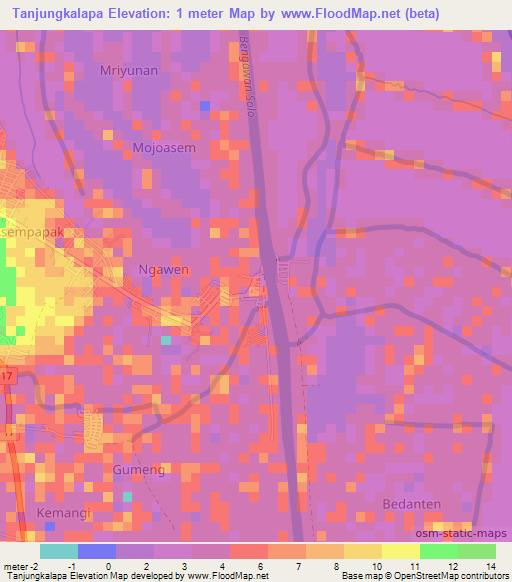 Tanjungkalapa,Indonesia Elevation Map