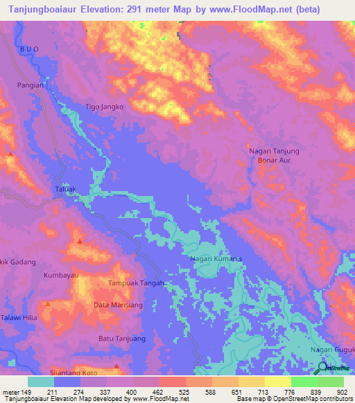 Tanjungboaiaur,Indonesia Elevation Map