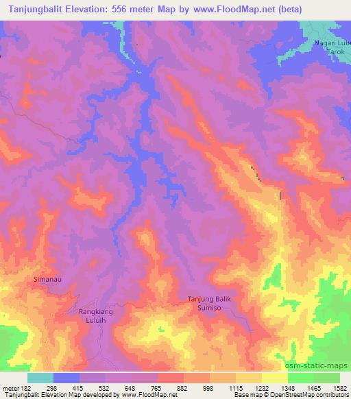 Tanjungbalit,Indonesia Elevation Map