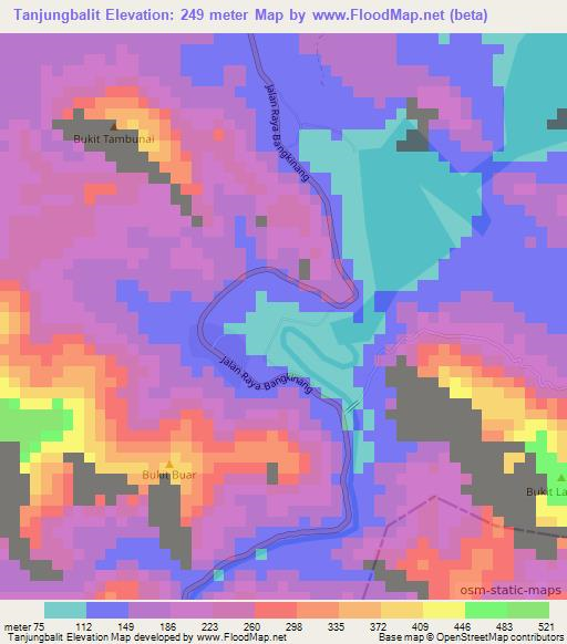 Tanjungbalit,Indonesia Elevation Map