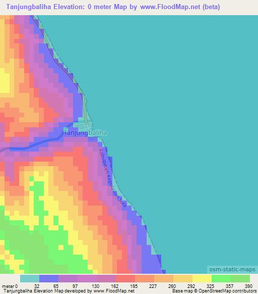 Tanjungbaliha,Indonesia Elevation Map