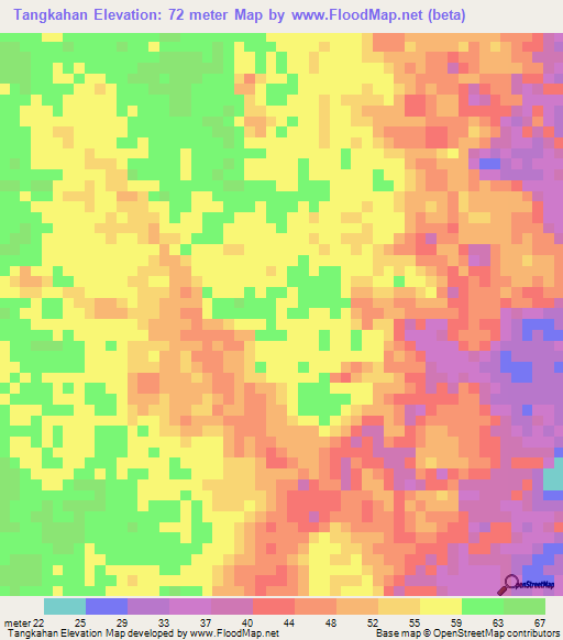 Tangkahan,Indonesia Elevation Map