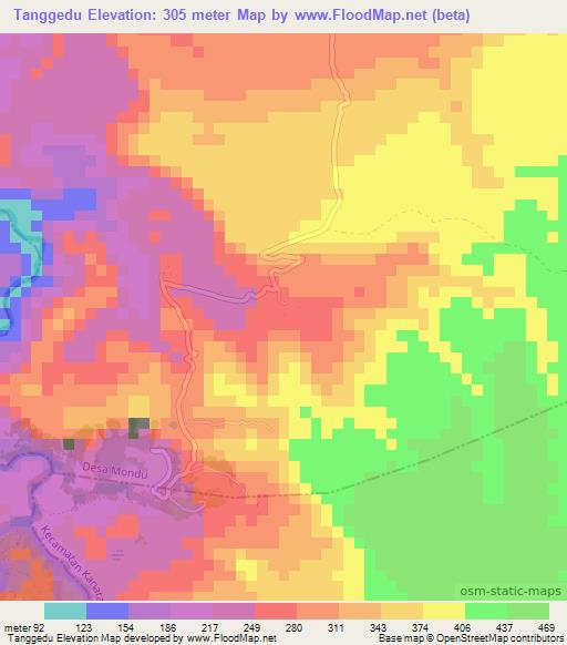 Tanggedu,Indonesia Elevation Map