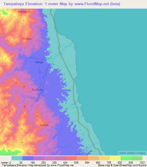 Tampabaya,Indonesia Elevation Map