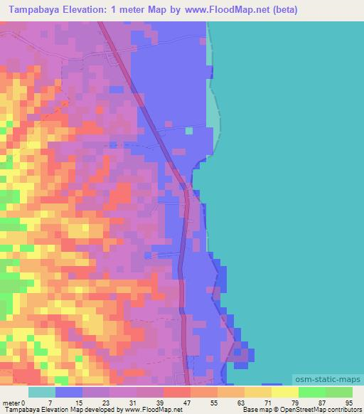 Tampabaya,Indonesia Elevation Map