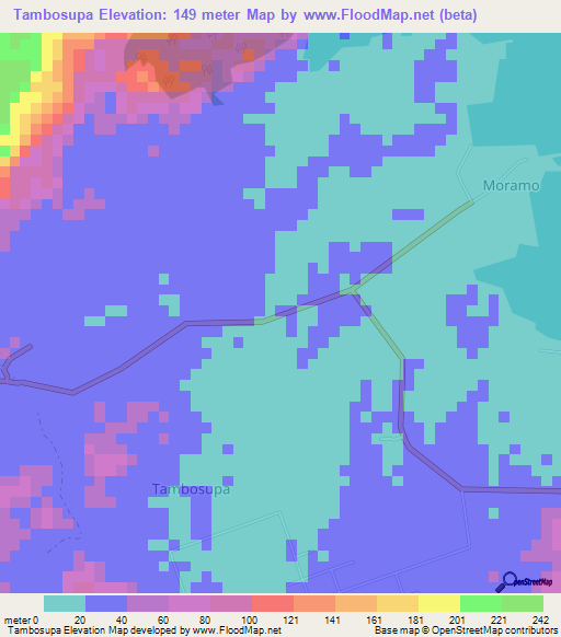 Tambosupa,Indonesia Elevation Map