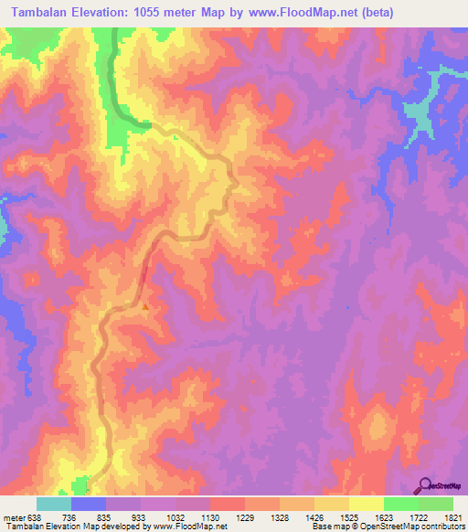 Tambalan,Indonesia Elevation Map