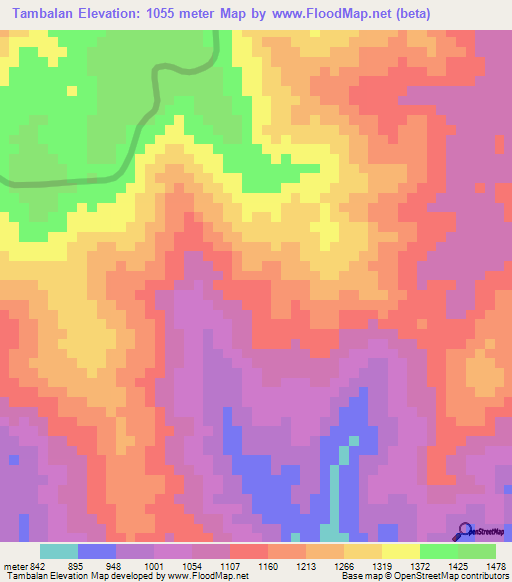 Tambalan,Indonesia Elevation Map