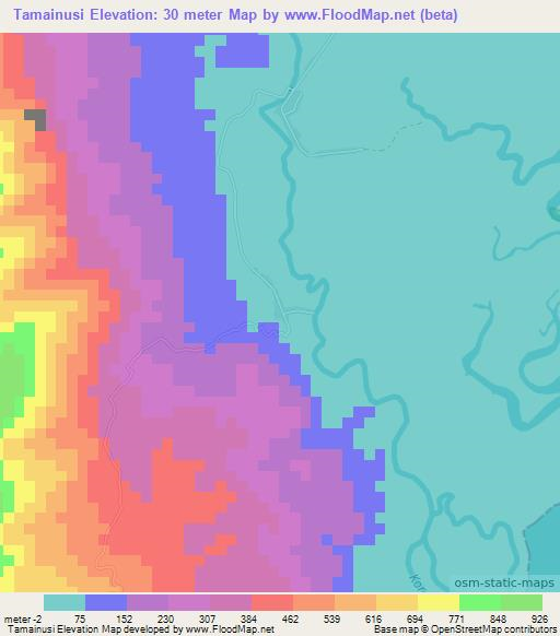 Tamainusi,Indonesia Elevation Map